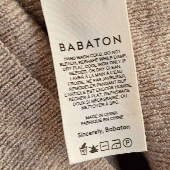 Babaton Aritzia Light Brown Tan Sweater w/ Mock Neck Sz 2 - Picture 7 of 9